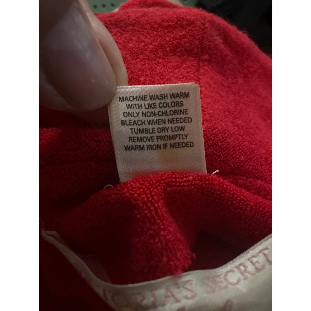 Victoria's Secret Angels Red Terry Cloth Ruffle Wrap Robe Bell Sleeve S/M - Picture 3 of 7